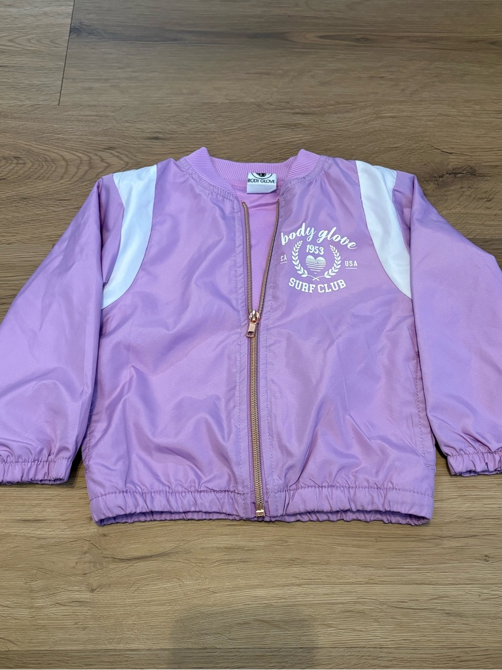 Lilac Body Glove Surf Club Bomber Jacket Girls 2T EUC